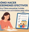 cómo hacer resúmenes efectivos sobre Cómo encontrar hoteles familiares con actividades para niños