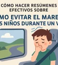 cómo hacer resúmenes efectivos sobre Cómo evitar el mareo en los niños durante un viaje