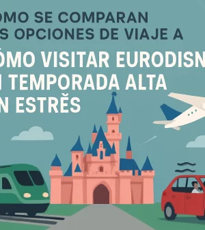 cómo se comparan las opciones de viaje a Cómo visitar Eurodisney en temporada alta sin estrés