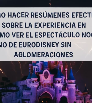 cómo hacer resúmenes efectivos sobre la experiencia en Cómo ver el espectáculo nocturno de Eurodisney sin aglomeraciones