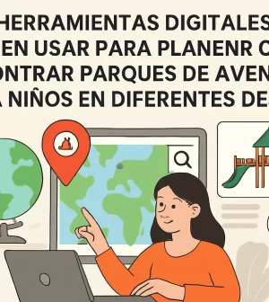 qué herramientas digitales se pueden usar para planear Cómo encontrar parques de aventura para niños en diferentes destinos